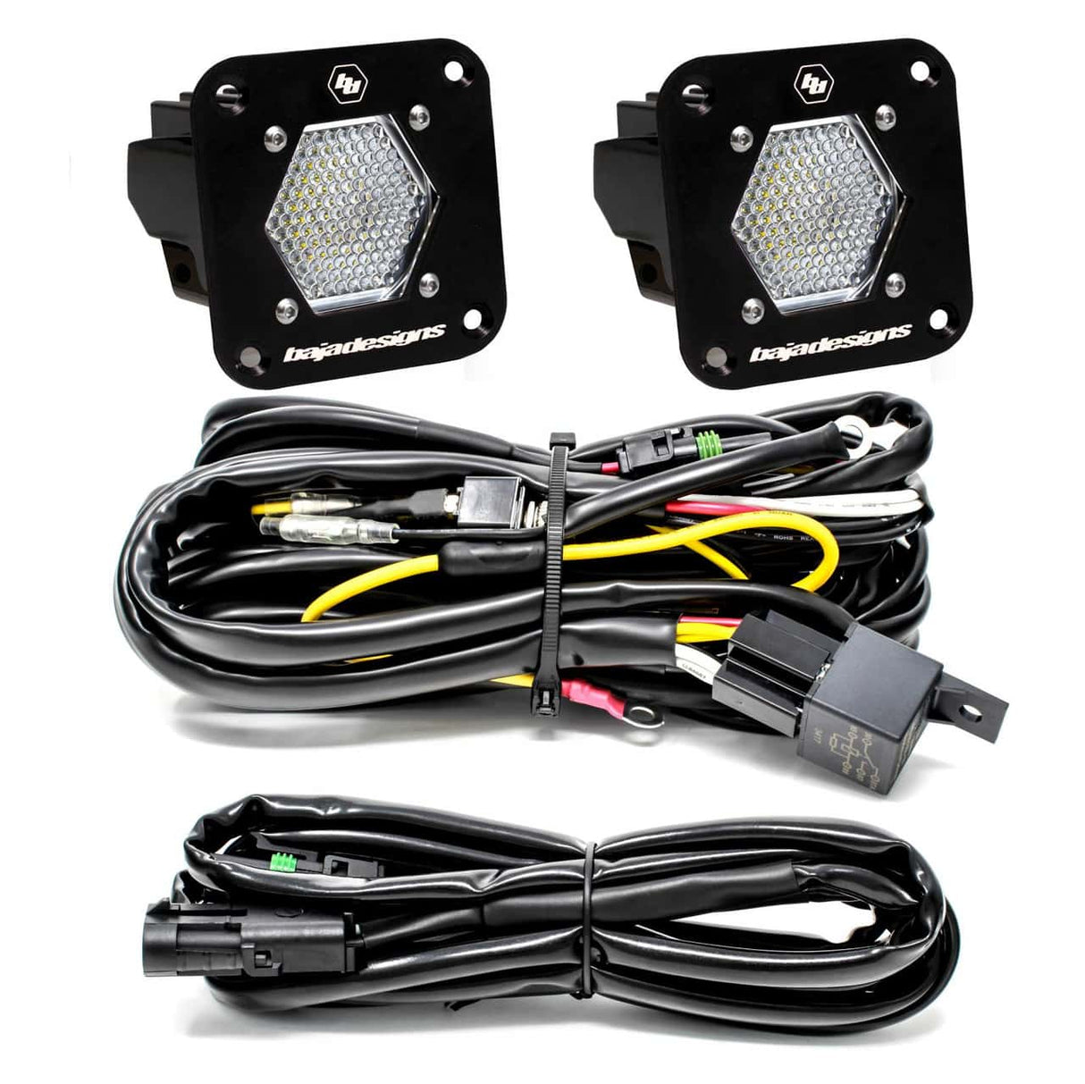 Baja Designs S1 Black Flush Mount LED Light Pod Reverse Kit