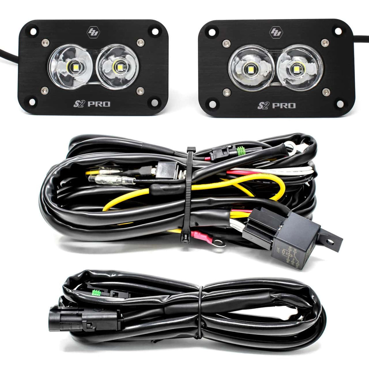 Baja Designs S2 Black Flush Mount LED Light Pod Reverse Kit