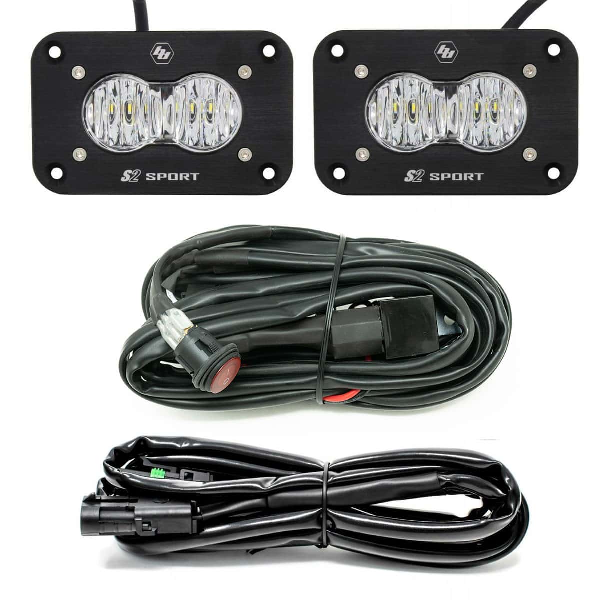 Baja Designs S2 Black Flush Mount LED Light Pod Reverse Kit