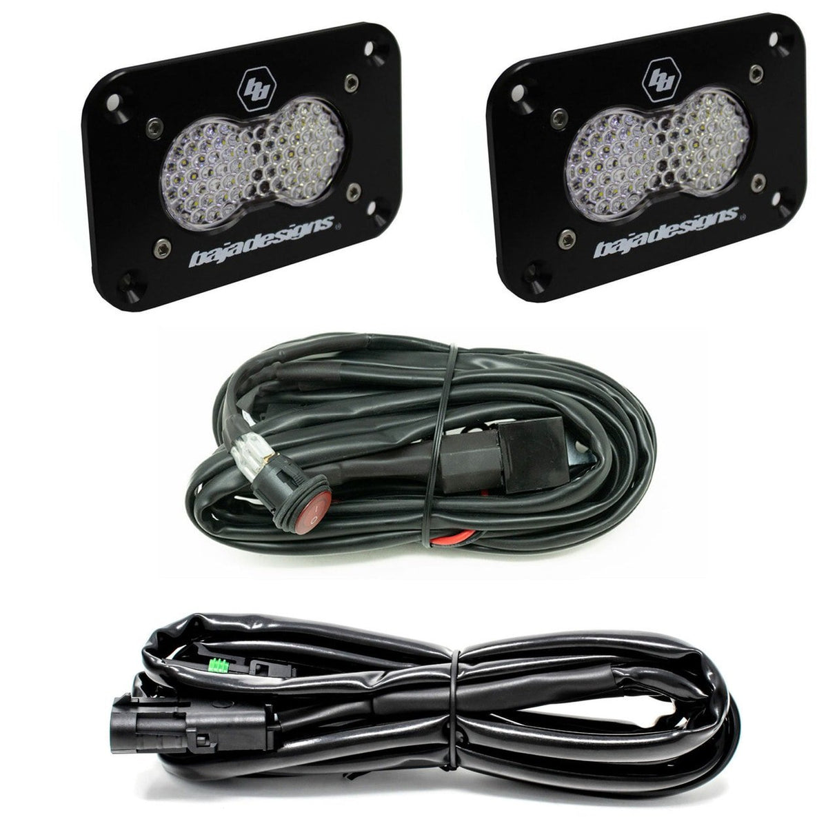 Baja Designs S2 Black Flush Mount LED Light Pod Reverse Kit