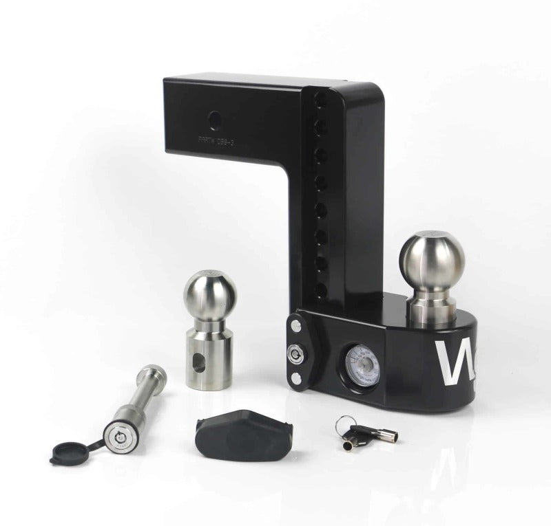 Weigh Safe 8in Drop Hitch w/Built-in Scale & 3in Shank (8K/21K GTWR) w/WS05 - Black Cerakote - WS8-3-KA-CER-BLA