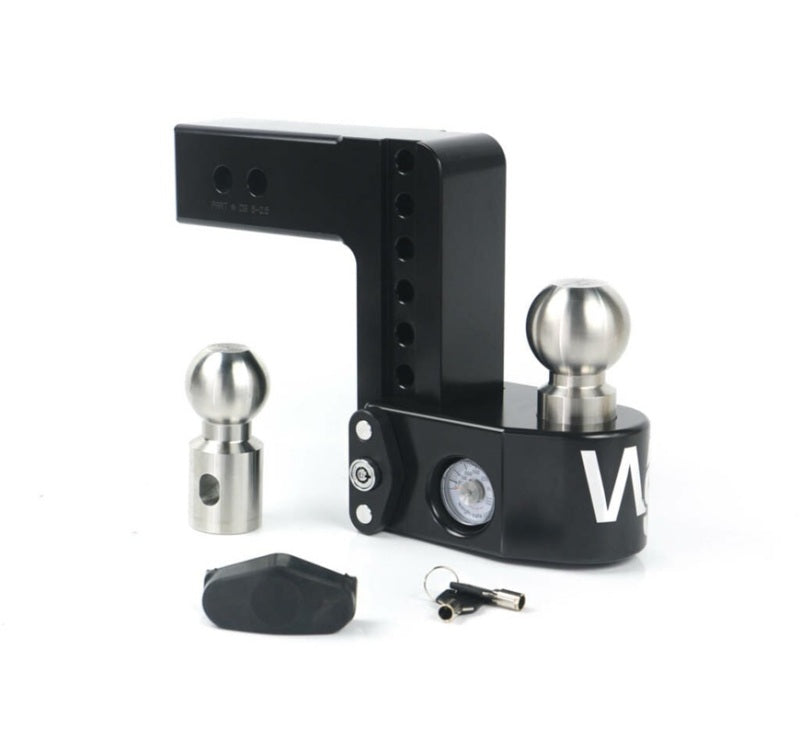Weigh Safe 8in Drop Hitch w/ Built-in Scale & 2in Shank (8K/18.5K GTWR) w/WS05 - Black Cerakote - WS8-2-CER-BLA