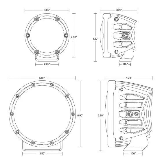 Rigid 360-Series 4" LED OE Off-Road Fog Light Spot Beam Blu Backlight | Pair