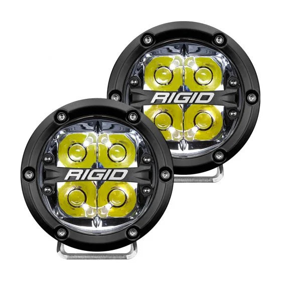 Rigid 360-Series 4" LED OE Off-Road Fog Light Spot Beam White Backlight | Pair
