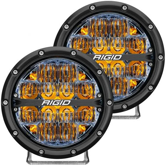 Rigid 360-Series 6" LED OE Off-Road Fog Light Drive Beam Amber Backlight| Pair