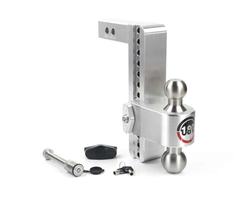 Weigh Safe 180 Hitch 10in Drop Hitch & 2in Shank (10K/12.5K GTWR) w/WS05 - Aluminum - LTB10-2-KA