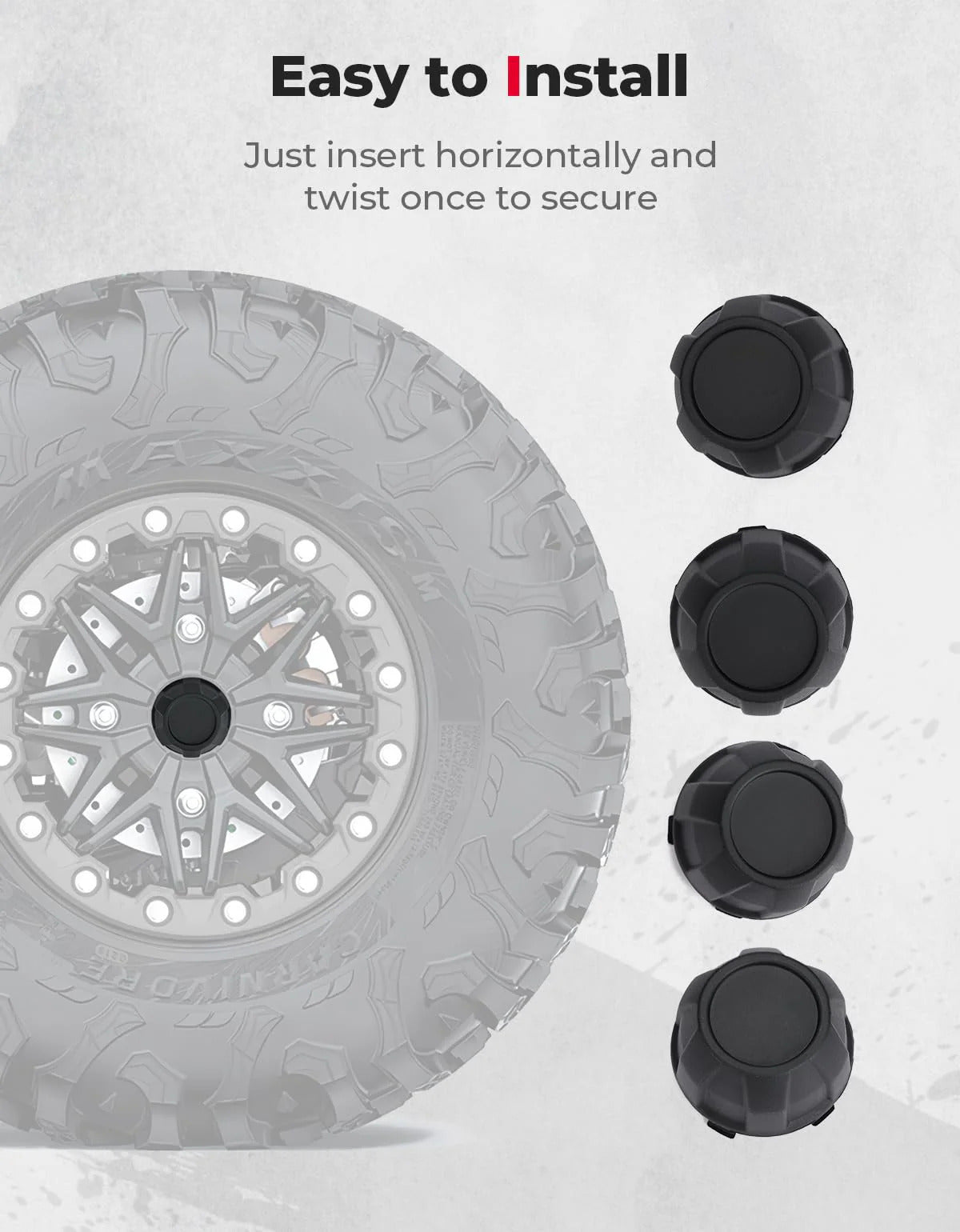 Kemimoto Kawasaki Teryx KRX 1000 4Pcs Tire Wheel Hub Caps