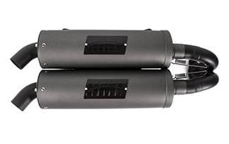HMF Titan Quiet Series Dual Slip On Exhaust Gunmetal Polaris RZR XPT / Turbo S