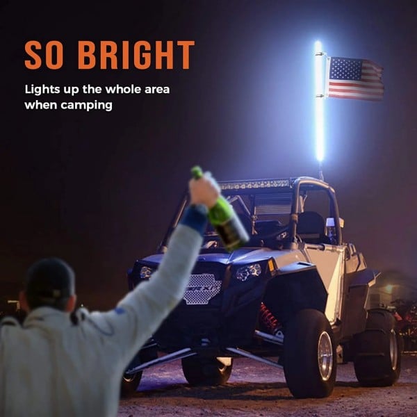 Kemimoto 5FT Spiral Whip Light with RF Remote Control