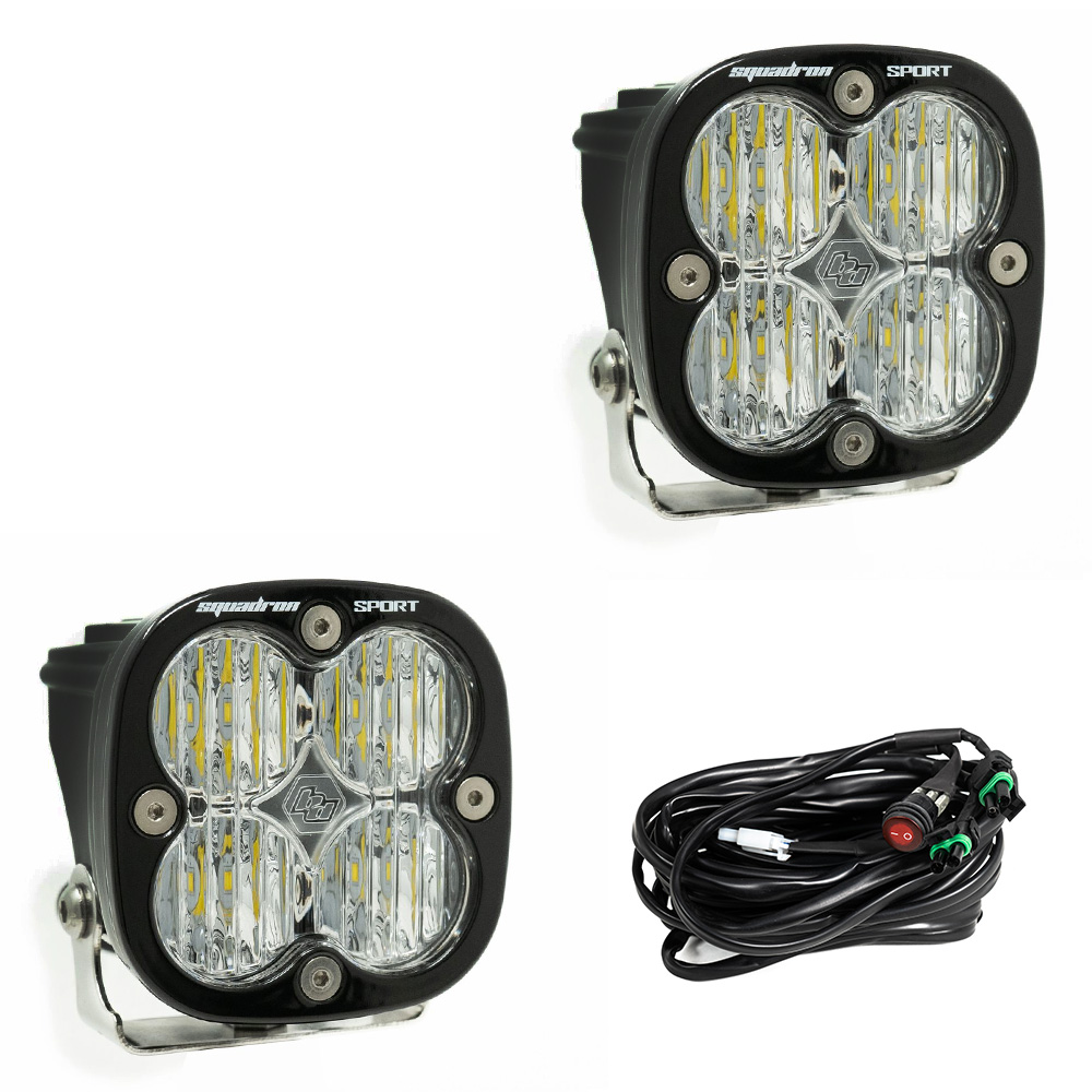Baja Designs Squadron Sport Black LED Auxiliary Light Pod Pair