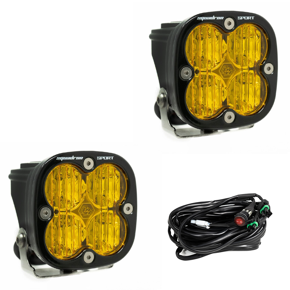 Baja Designs Squadron Sport Black LED Auxiliary Light Pod Pair