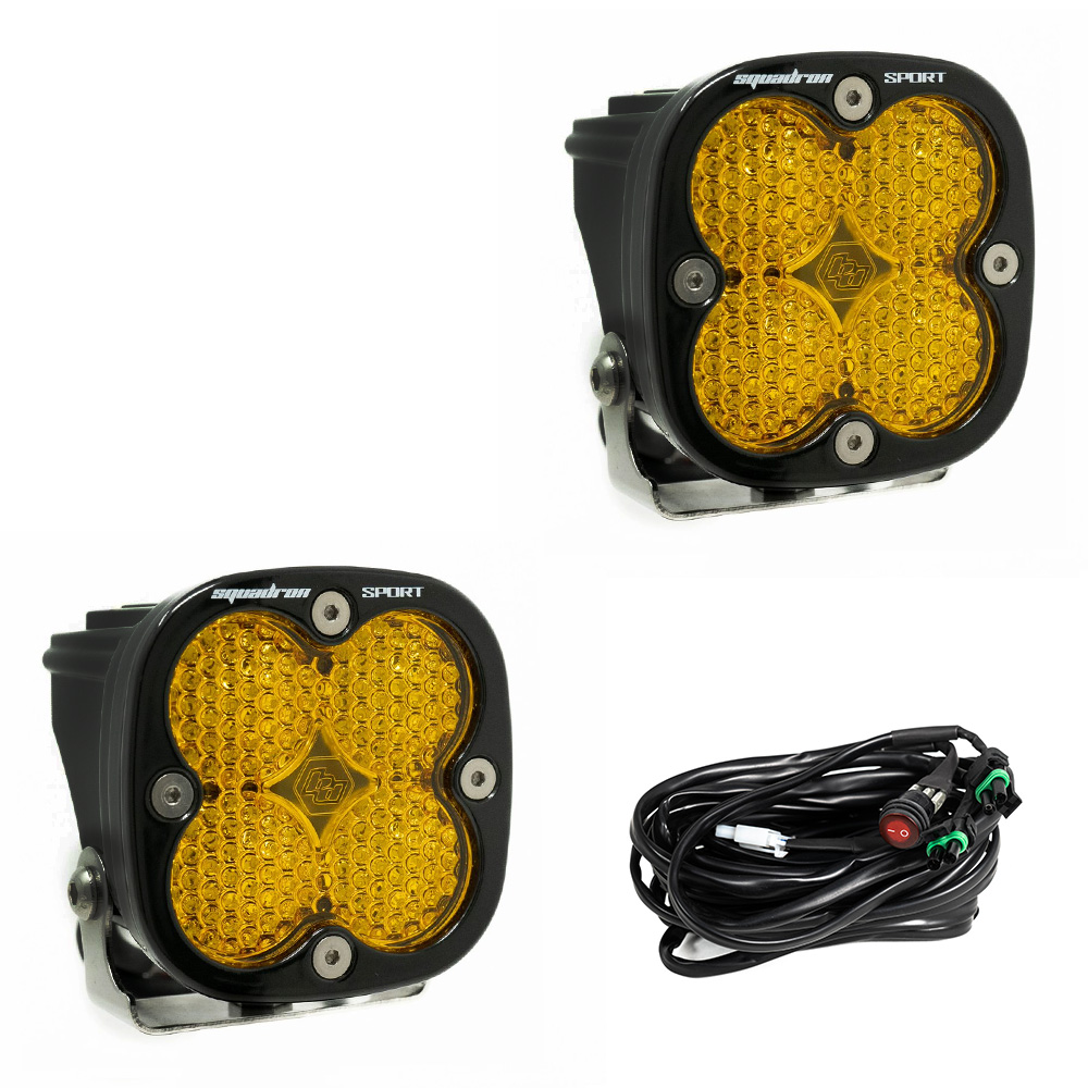 Baja Designs Squadron Sport Black LED Auxiliary Light Pod Pair