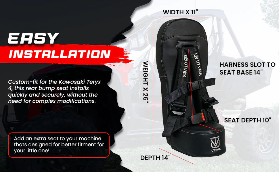 UTVMA Kawasaki Teryx 4 Rear Bump Seat