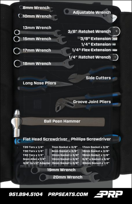 PRP Can-Am Roll-Up Tool Bag With 35pc Tool Kit