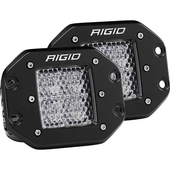 Rigid D-Series PRO Flood Diffused Flush Mount Black 2 Lights