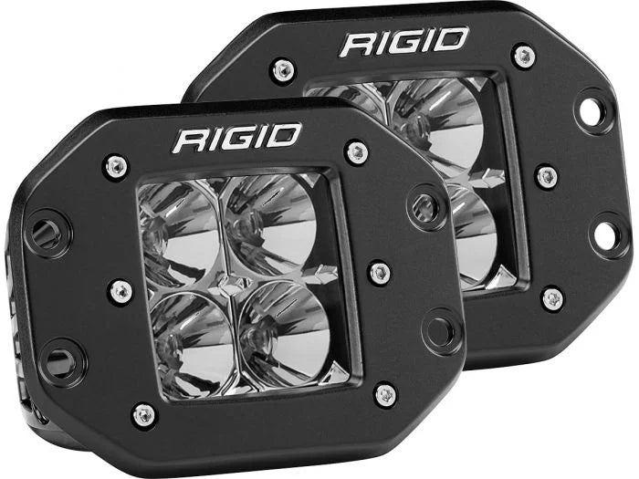 Rigid D-Series PRO Flood Flush Mount Black 2 Lights