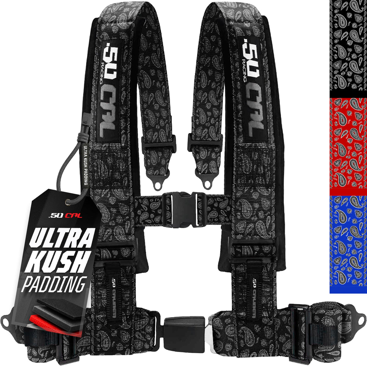 50 Cal Elite Series 2" & 3" 4 point Harness with push button release