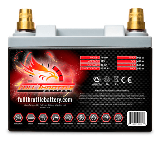 Full Throttle (Fullriver) FT410 High Capacity Dual Purpose AGM Battery (Right Positive)