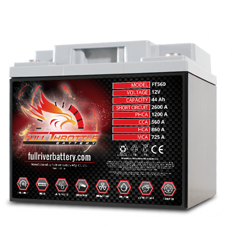 Full Throttle (Fullriver) FT560L High Capacity Dual Purpose AGM Battery (Left Positive)