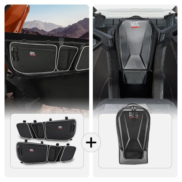 Kemimoto Can-Am Maverick X3 Front Door Bags & Center Storage Bag