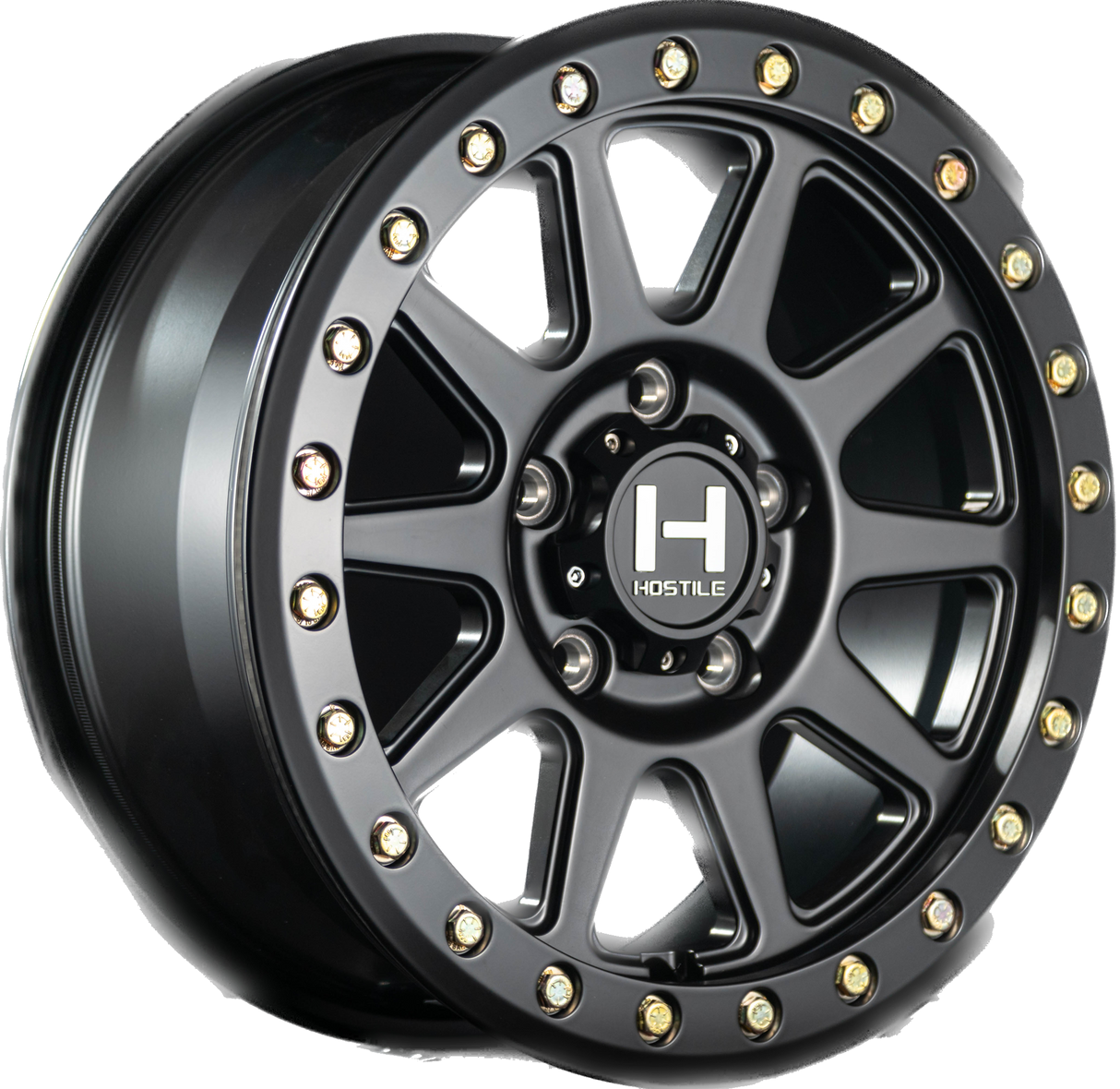 Hostile HF23 Baja 5 Lug Beadlock Wheel - Satin Black