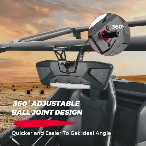 Kemimoto Can-Am Maverick Trail/ Sport/ MAX/ Commander LED Center Rear Mirrors with Light