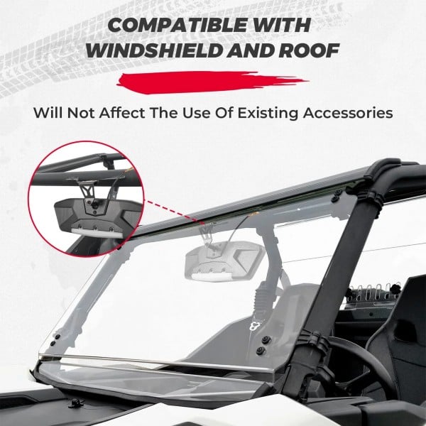 Kemimoto Can-Am Maverick Trail/ Sport/ MAX/ Commander LED Center Rear Mirrors with Light