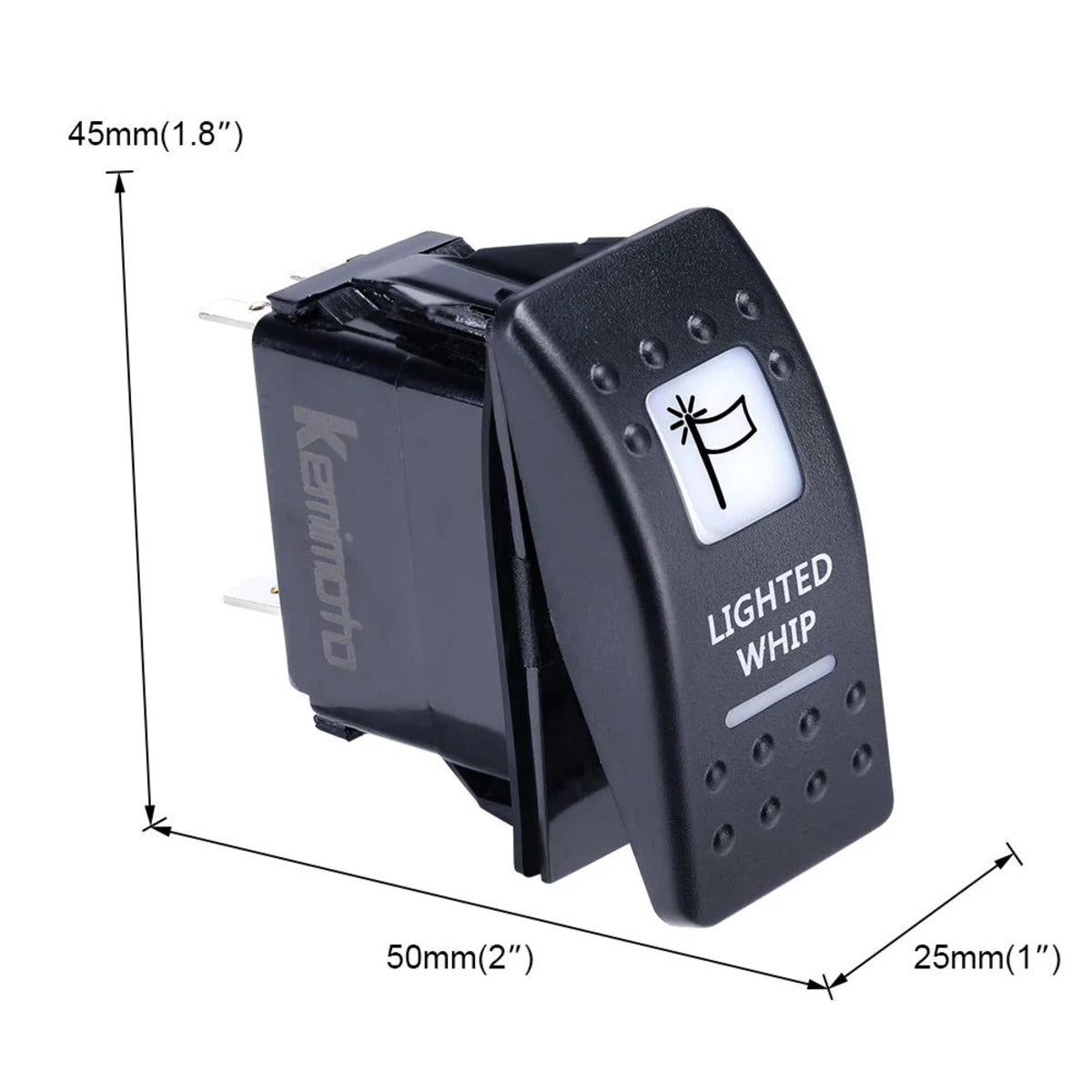 Kemimoto Can-Am Lighted Whip Illuminated Marine Rocker Switch 12V