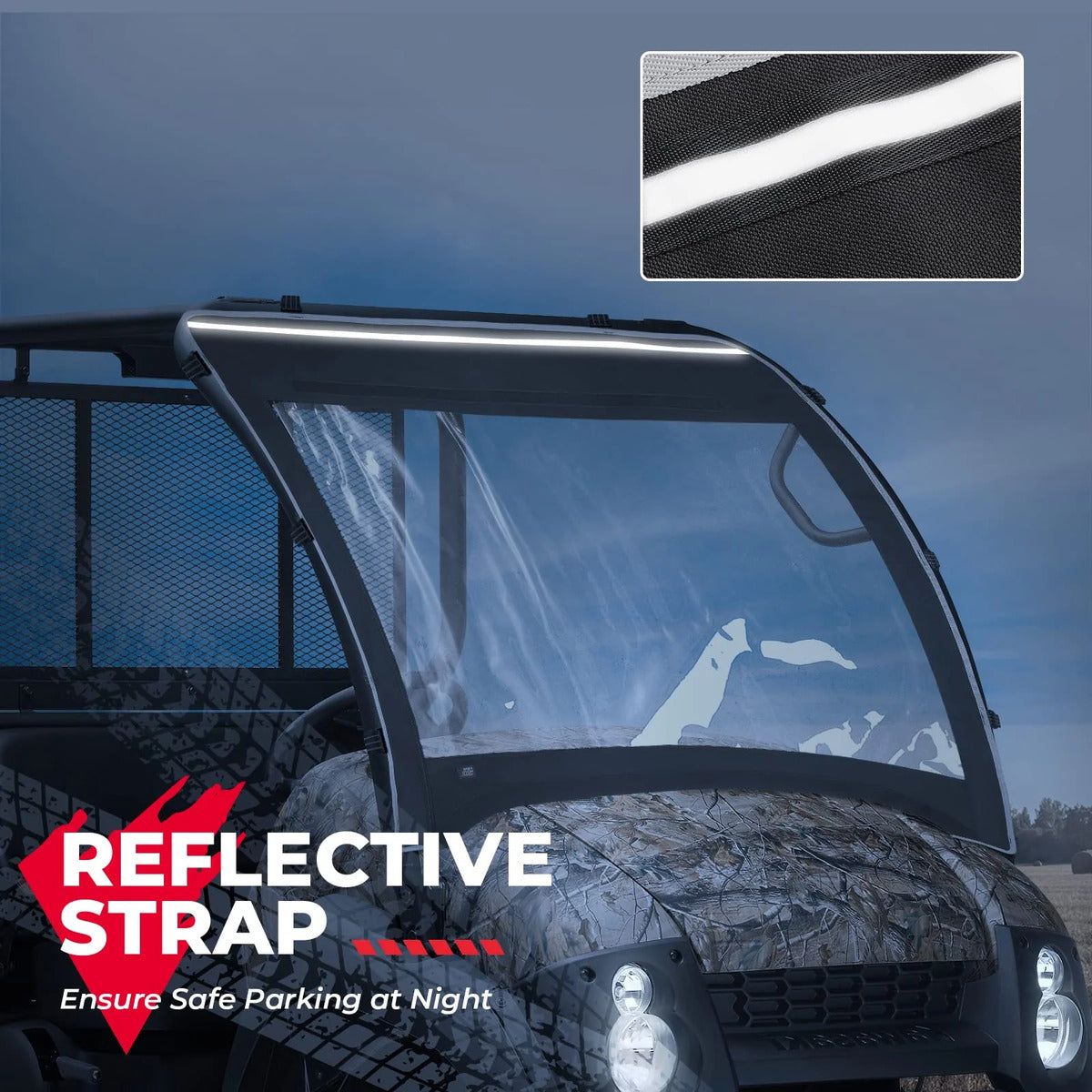 Kemimoto Kawasaki Mule 600D Oxford Fabric Front Windshield