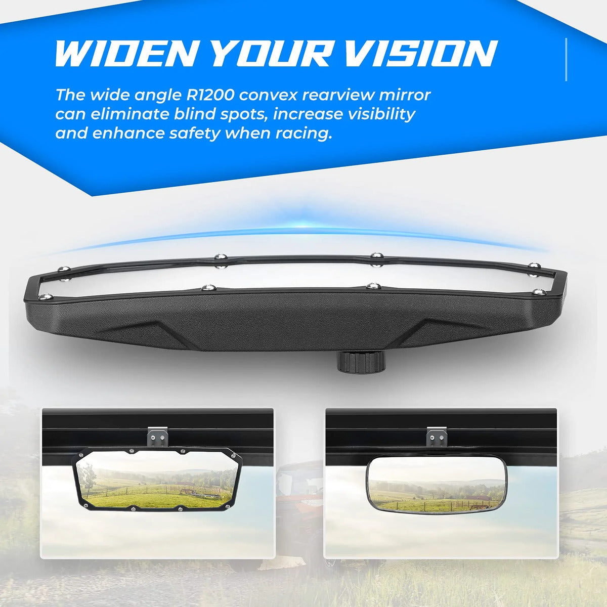 Kemimoto '17-'23 Polaris Ranger 500 Rear View Mirror