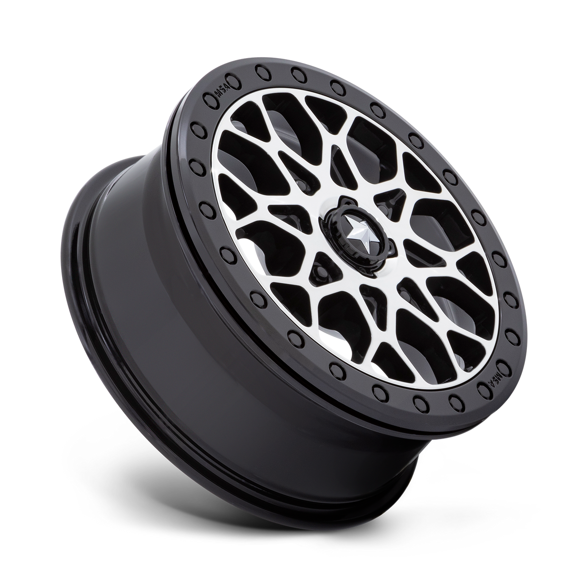 MSA M48 Portal Beadlock - Gloss Black Machined w/ Gloss Black Ring