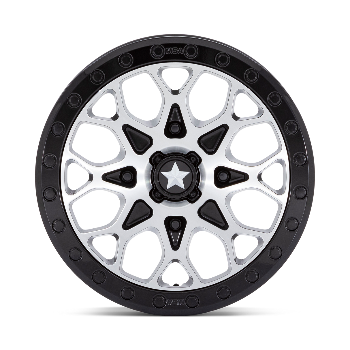 MSA M48 Portal Beadlock - Gloss Black Machined w/ Gloss Black Ring