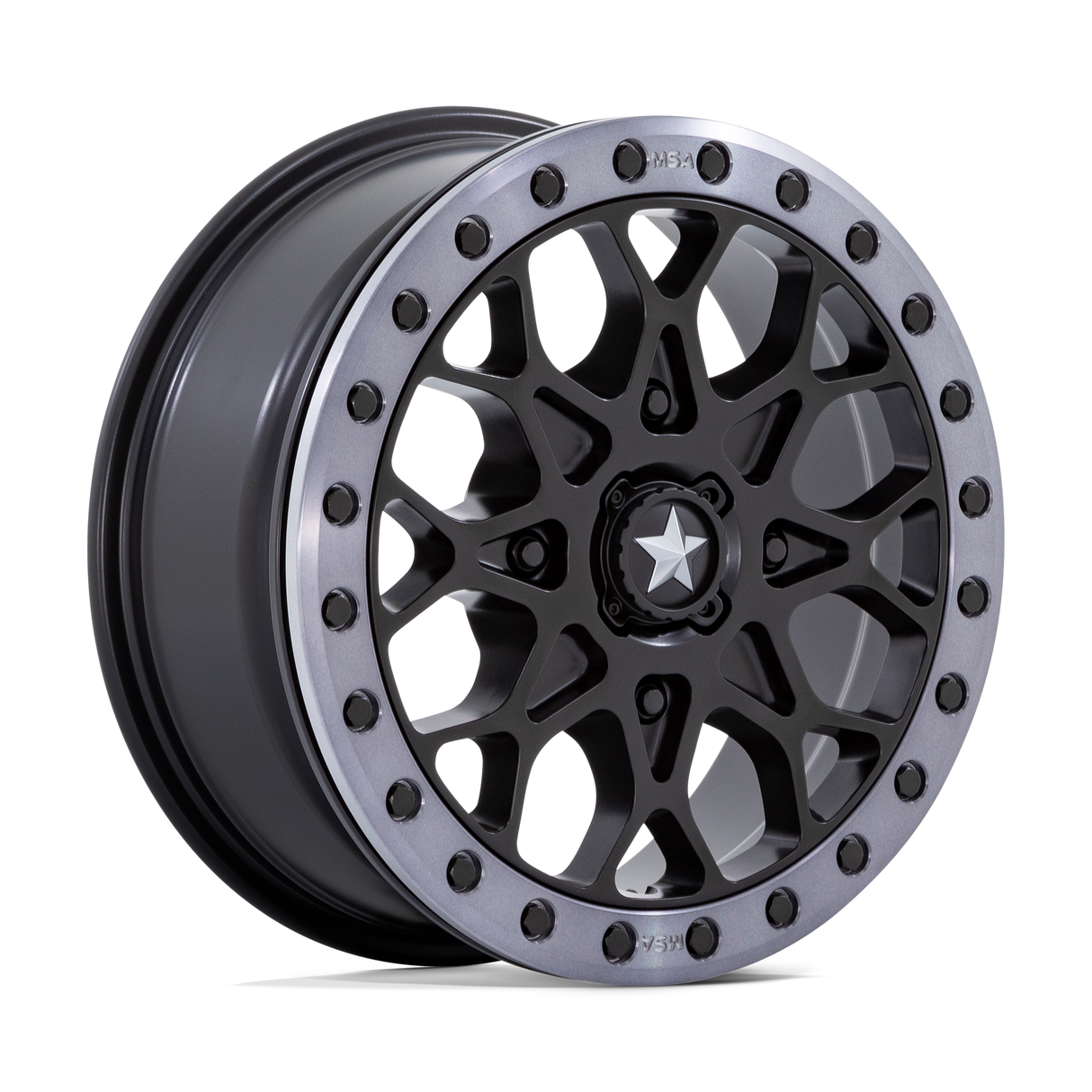 MSA M48 Portal Beadlock - Satin Black Gray Tint Ring