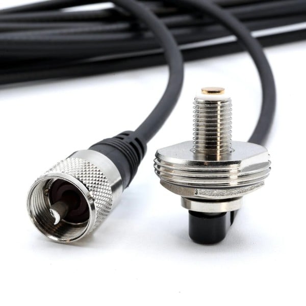 Rugged Radios 17 Ft Antenna Coax Cable with 3/8" NMO (TM) Thick Mount