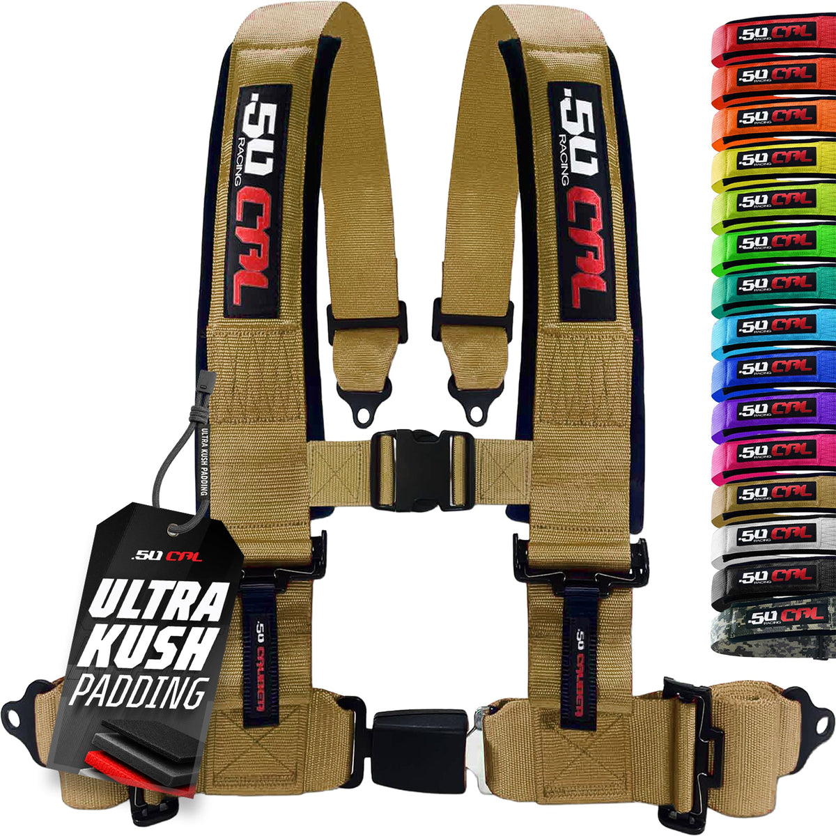 50 Cal Pro Series 4 point Harness with push button release 2" & 3" available
