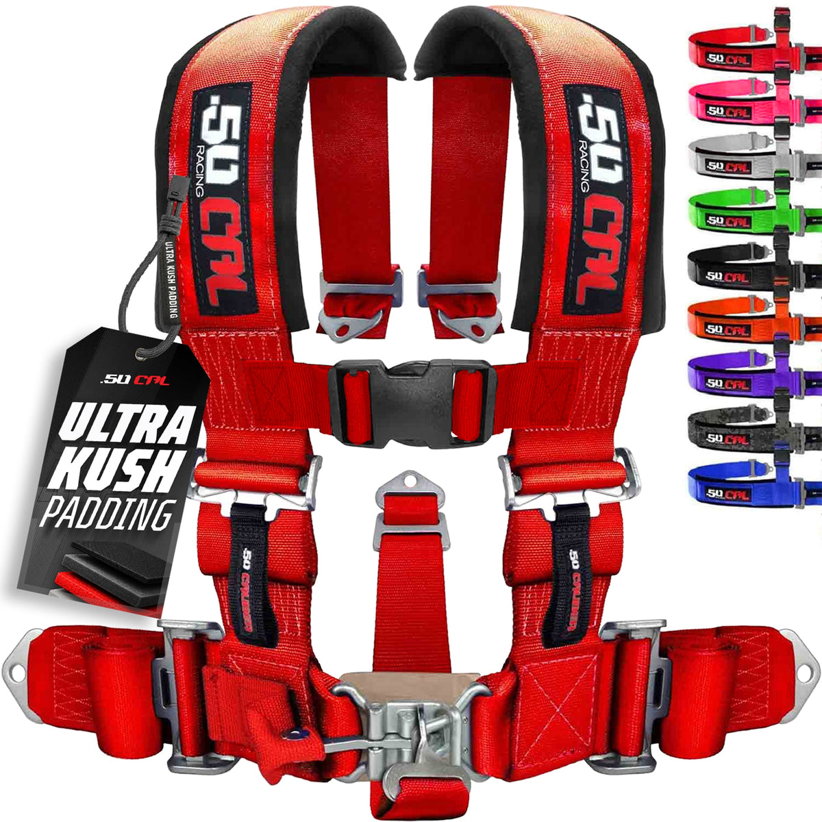50 Cal 3" 5 Point Racing Harness – Pro Series Race Latch | 50 Caliber Racing