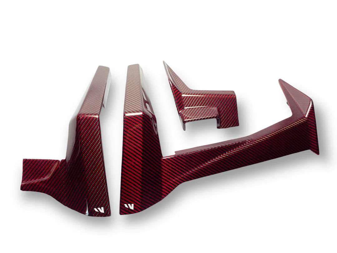 FourWerx ’20+ Polaris RZR Pro XP / Pro R Red Weave Carbon Fiber 3pc Dash Trim Kit