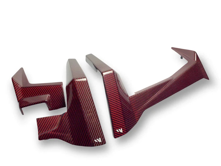 FourWerx ’20+ Polaris RZR Pro XP / Pro R Red Weave Carbon Fiber 3pc Dash Trim Kit