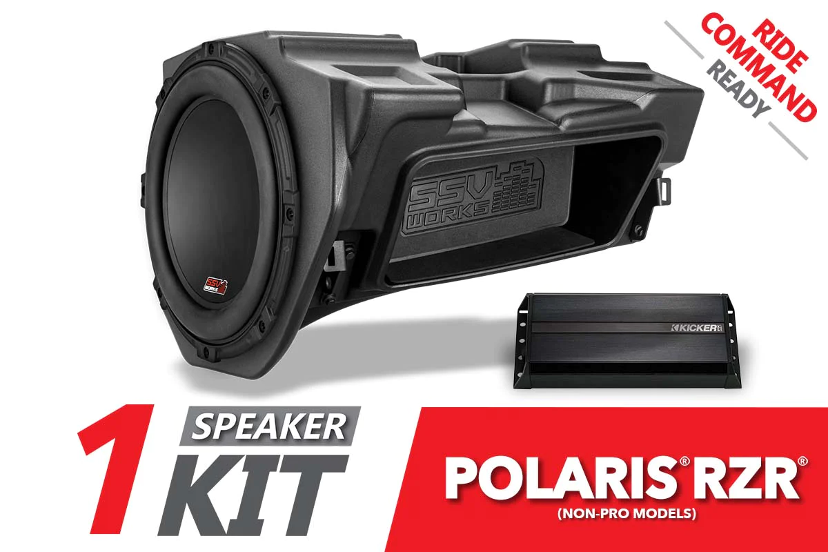 SSV Works '14-'23 Polaris RZR Kicker 10" Subwoofer Plug-&-Play Kit for Ride Command