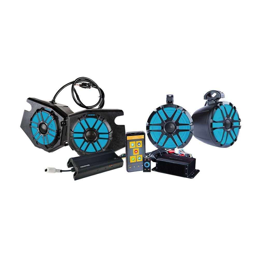 Memphis Audio Polaris RZR 6.5 Inch 75W RMS (150W Peak Power Handling) Front & Rear Speaker 300 Watt UTV Audio