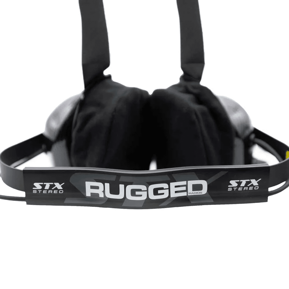 Rugged Radios STX Stereo H42 Behind The Head (BTH) Headset For Stereo Intercoms - Carbon Fiber