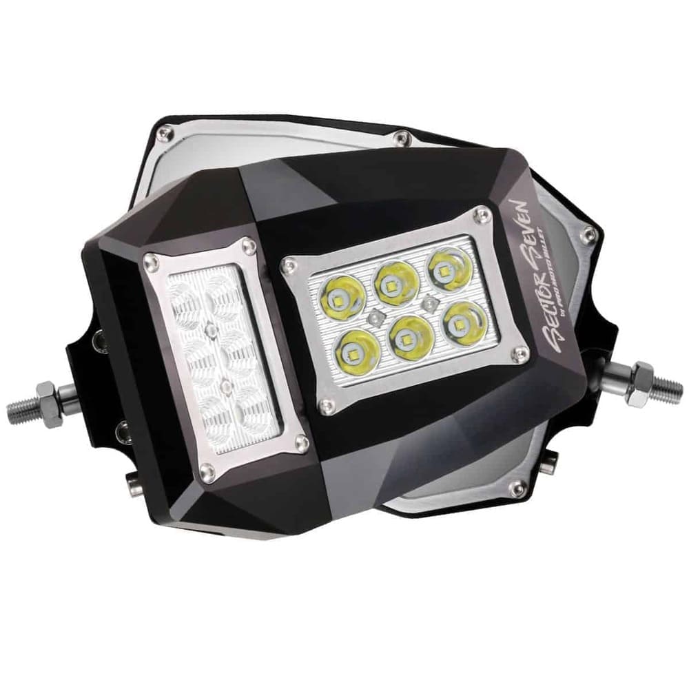 Sector Seven 1 3/4"-2" Spectrum LED light mirrors with Infinity Mounts