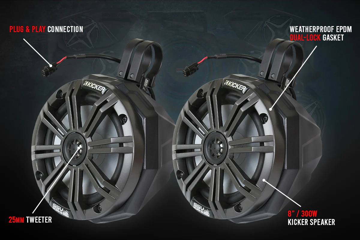 SSV Works Complete Kicker 5-Speaker Phase X Plug-and-Play System - 2017-2023 Can-Am X3