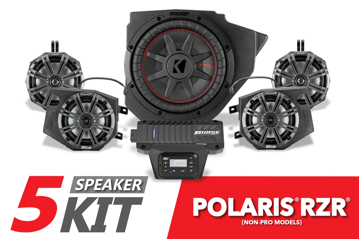 SSV Works Complete Kicker 5-Speaker Plug-&-Play Kit - 2014-2023 Polaris RZR
