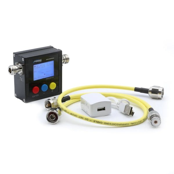 Rugged Radios SWR UHF & VHF Antenna Power Meter with Cables