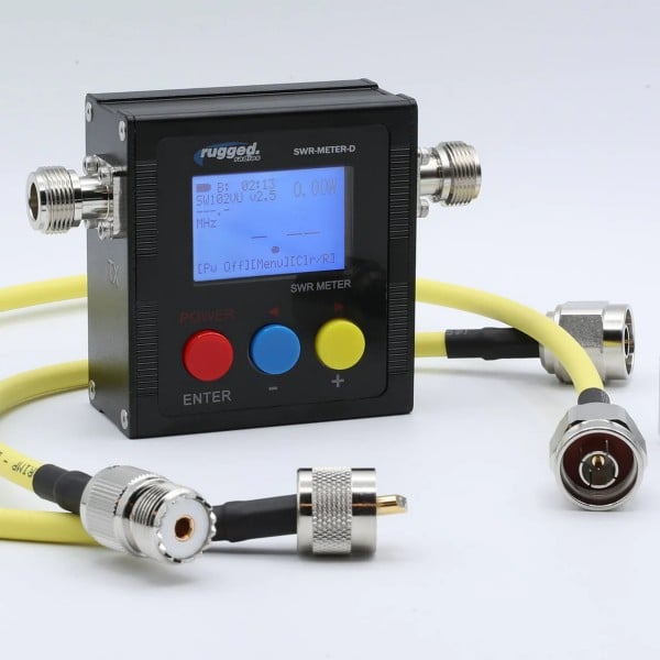 Rugged Radios SWR UHF & VHF Antenna Power Meter with Cables