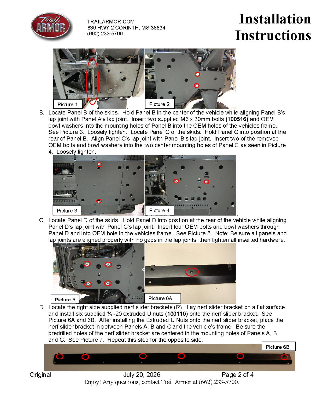 Trail Armor '14-'20 Can-Am Commander Max 1000 XT Full Skid Plate w/ Integrated Nerfs Slider