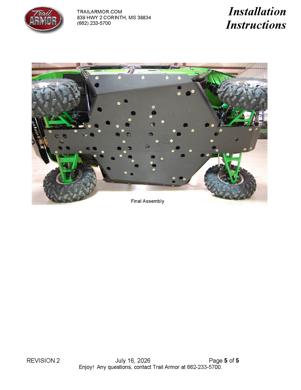 Trail Armor '12-'24 Kawasaki Teryx 4 Full Skid Plate w/ Nerfs Slider