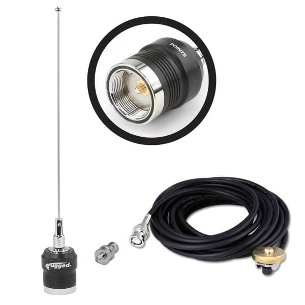 Rugged Radios UHF External Antenna Kit for Handheld Radios (UHF 450 - 470 MHz)