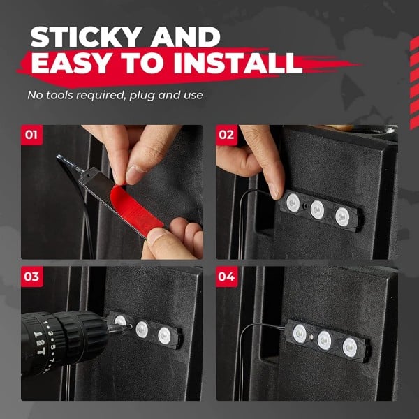 Kemimoto UTV Bed Lights / Cargo Cab Lights - 8 PCs